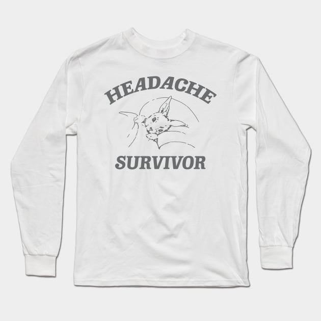 Headache survivor T Shirt, Meme T Shirt, Vintage Cartoon T Shirt, Aesthetic Tee, Unisex Long Sleeve T-Shirt by Y2KERA